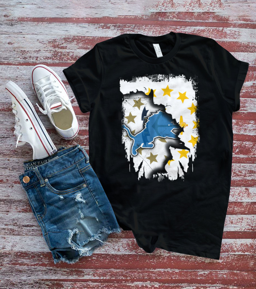 Together Rhode Island With Detroit Lions Stars T-Shirt