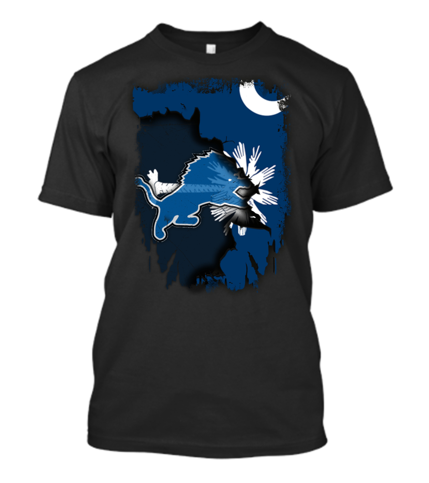 Together South Carolina With Detroit Lions And Palmetto Moon T-Shirt