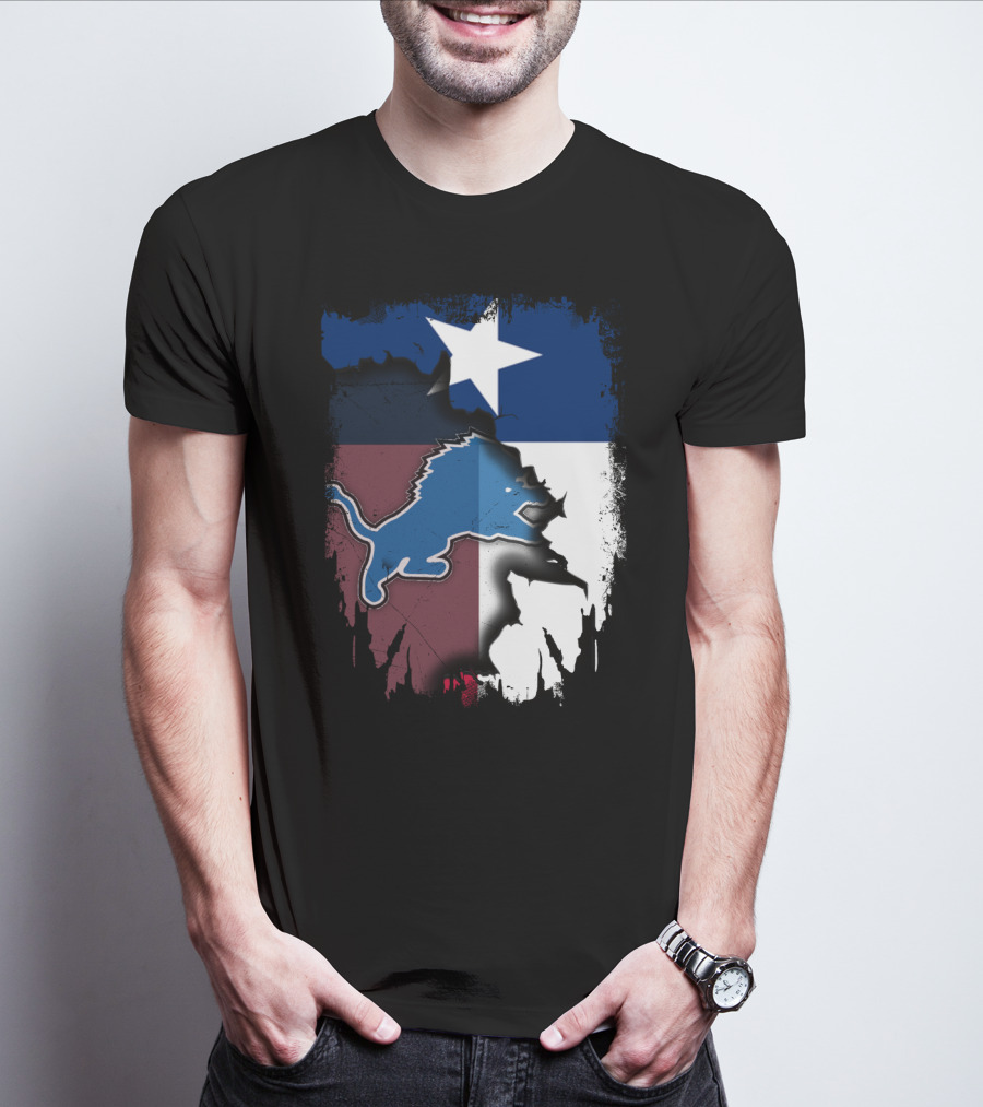 Together Texas Pride With Detroit Lions Emblem T-Shirt