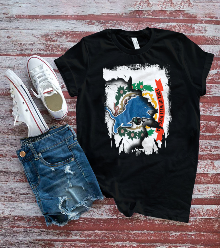 State Of West Virginia With Lions Symbol Together T-Shirt