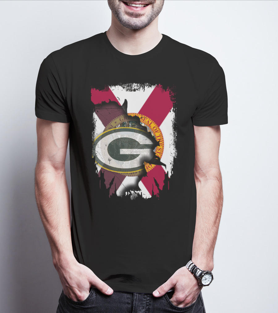 Florida State Outline With Green Bay Packers G T-Shirt