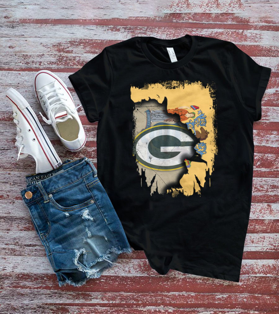 New Jersey State Coat Of Arms Overlay With Green Bay Packers T-Shirt