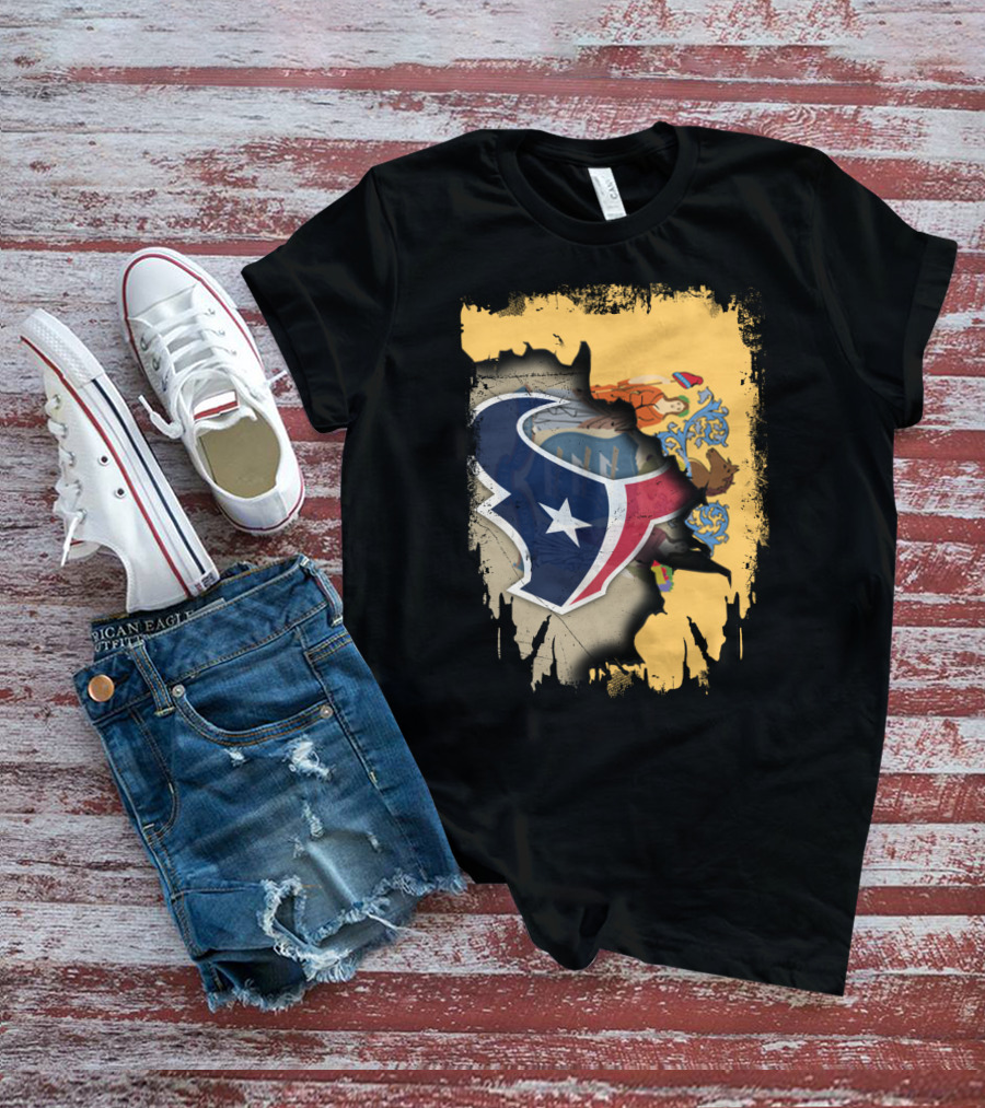 New Jersey Texas Tattered Flag Unity T-Shirt