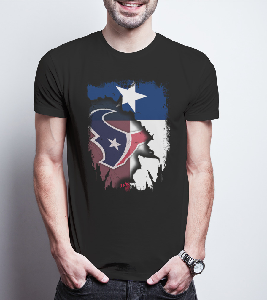 Texas Together Houston Texans Flag Star T-Shirt