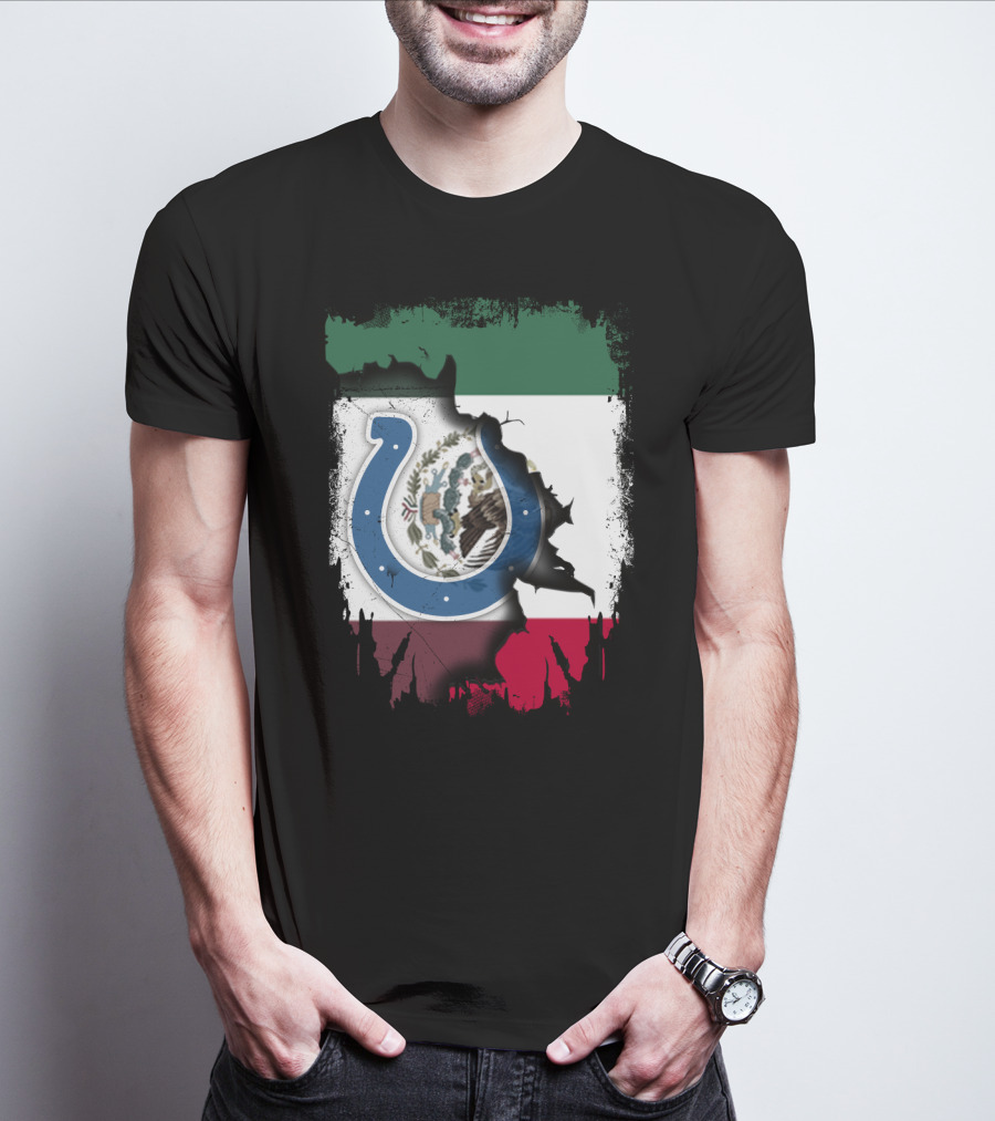 Mexico Colts Emblem On Distressed Flag Background T-Shirt