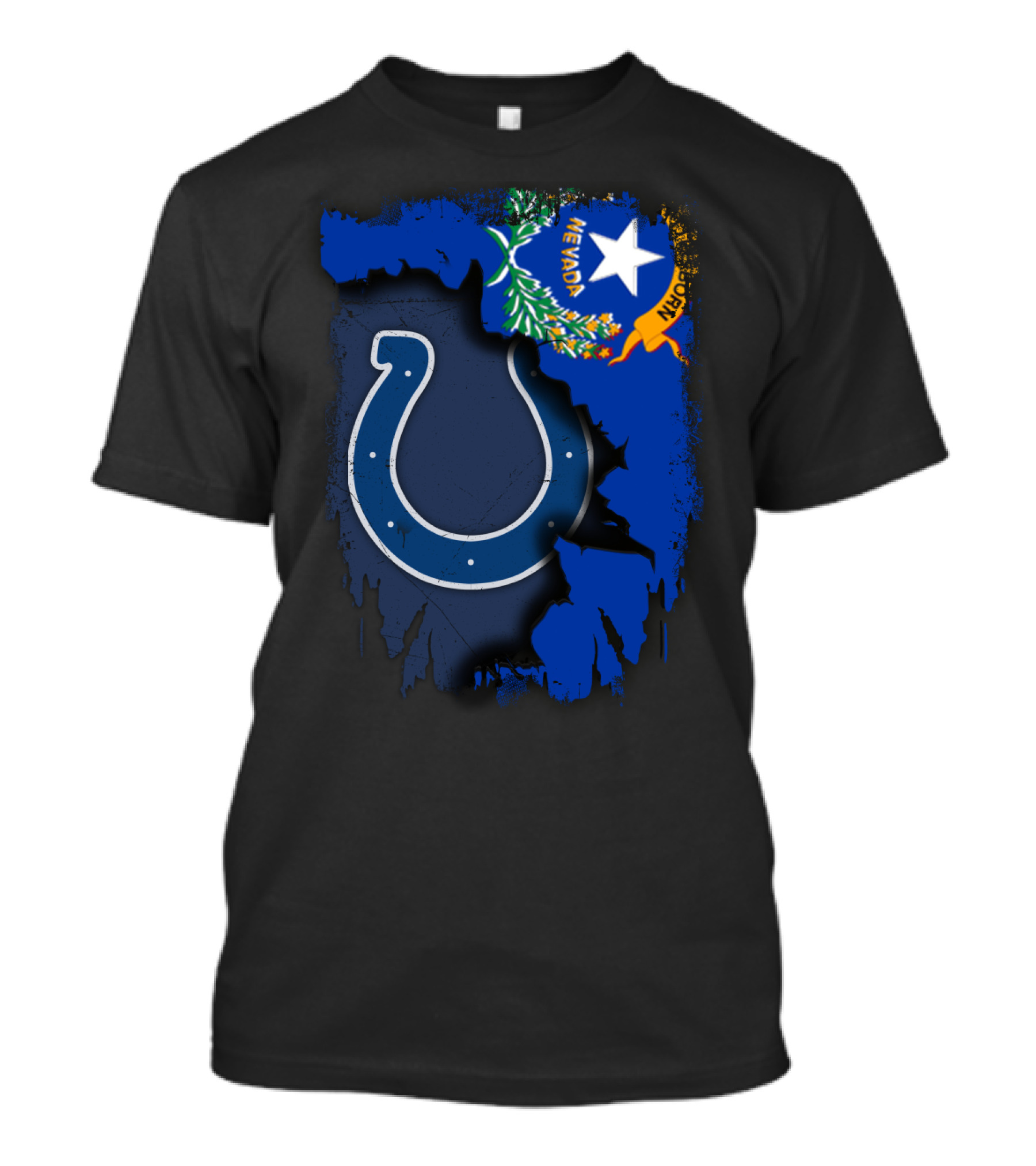 Nevada State Pride With Colts Horseshoe T-Shirt