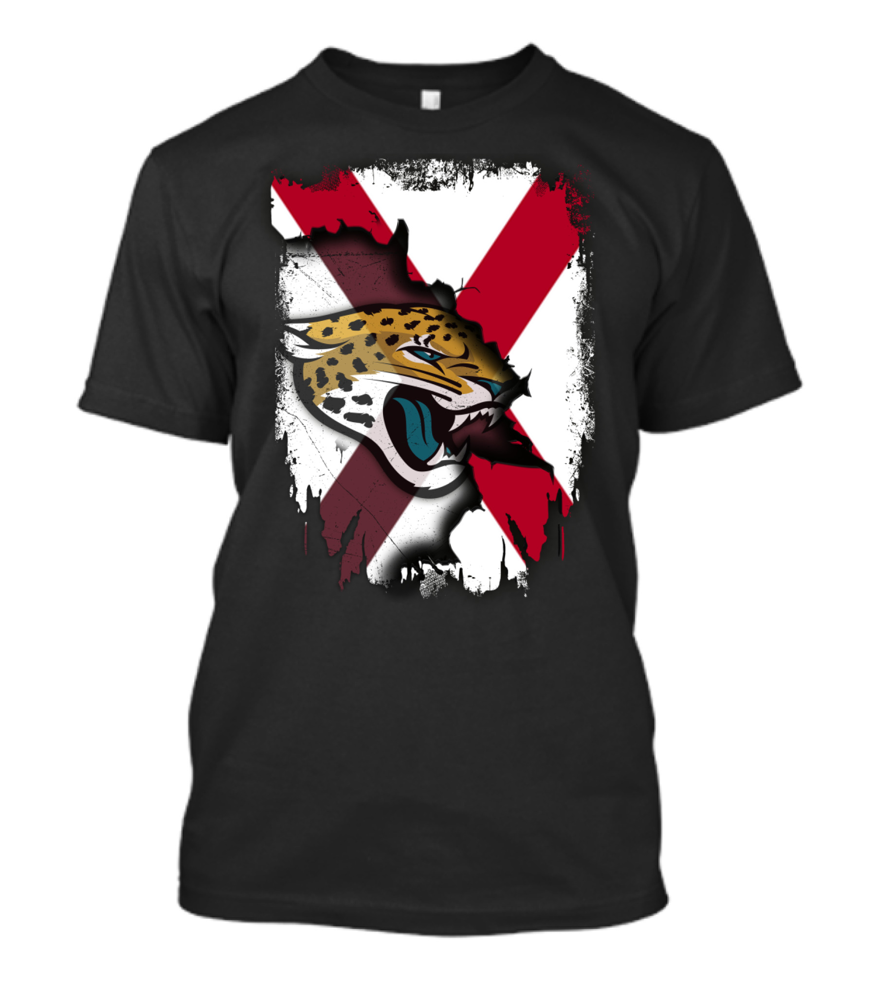 Together Alabama With Jaguars Roaring Over Flag T-Shirt