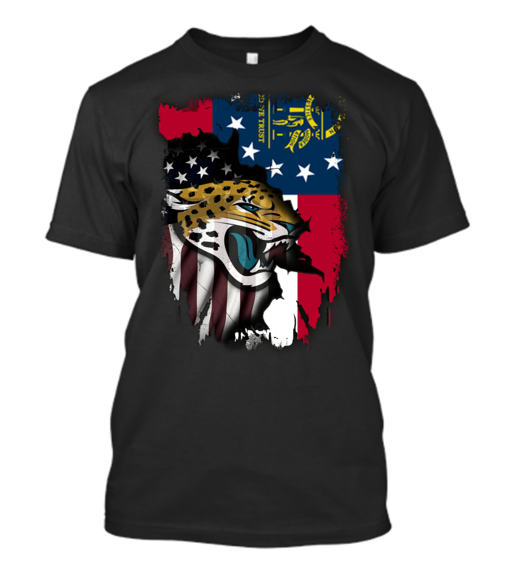 Together Georgia Flag Grunge With Jaguars American Patriotism T-Shirt