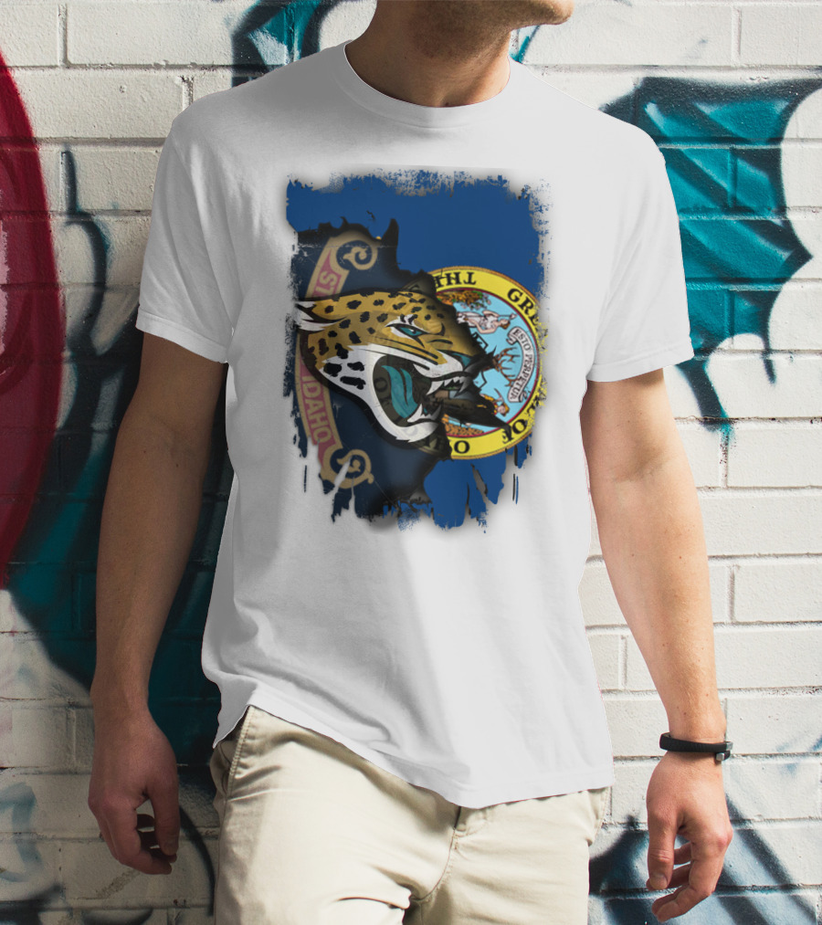 Idaho State Seal And Jaguar Head Combination T-Shirt