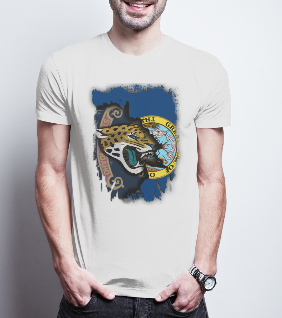 Idaho State Seal And Jaguar Head Combination T-Shirt
