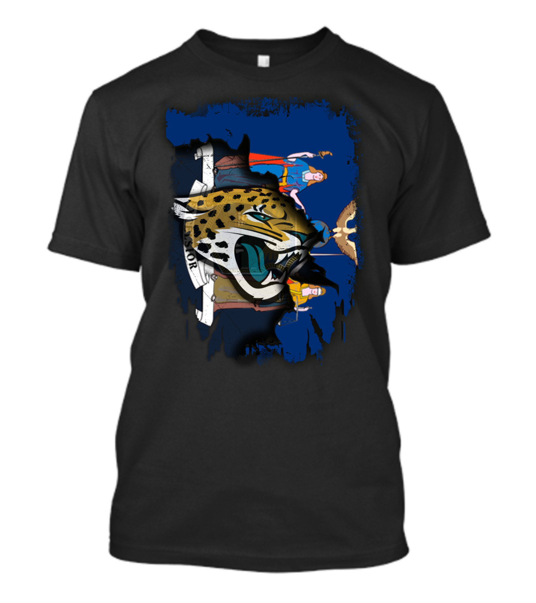 New York Emblem With Jaguars Logo Overlay T-Shirt