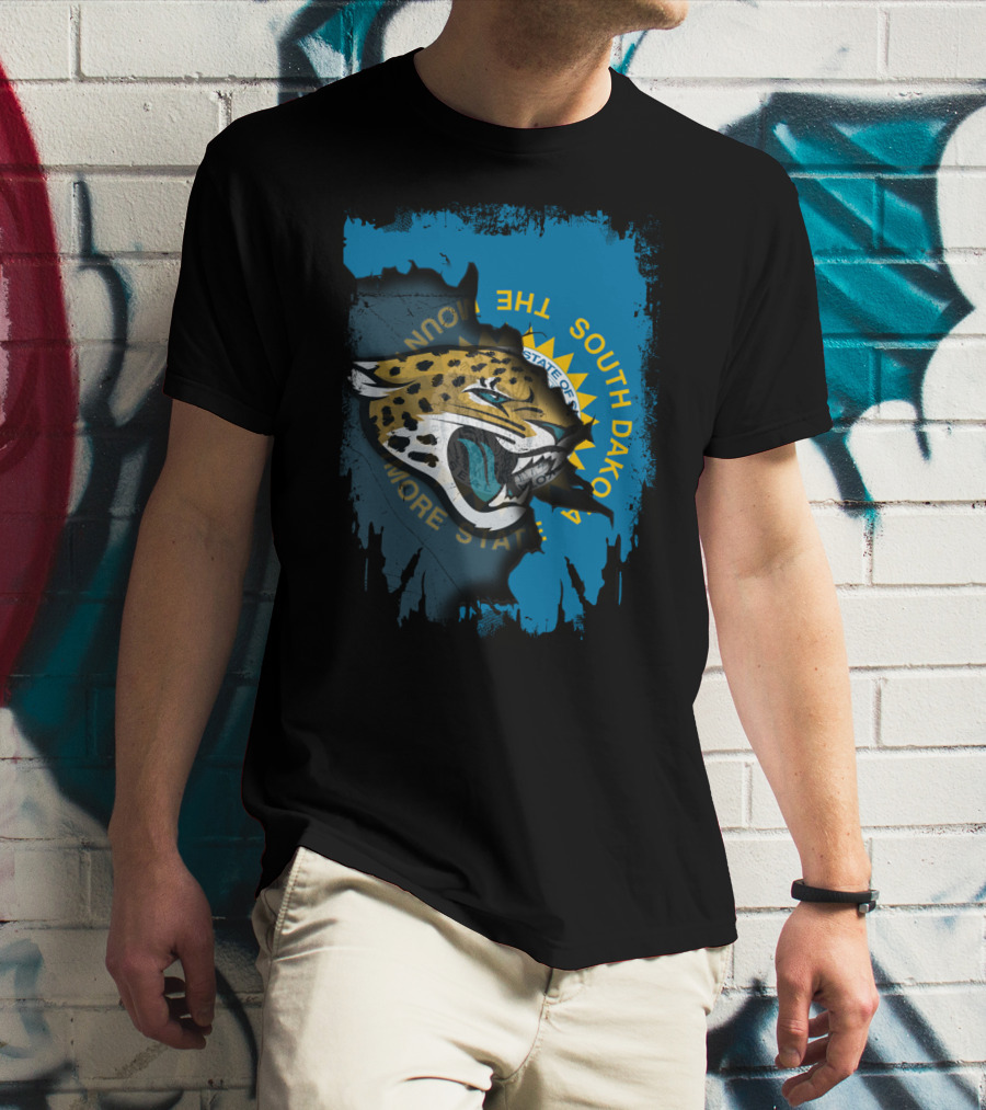 South Dakota State With Jaguars And Flag T-Shirt
