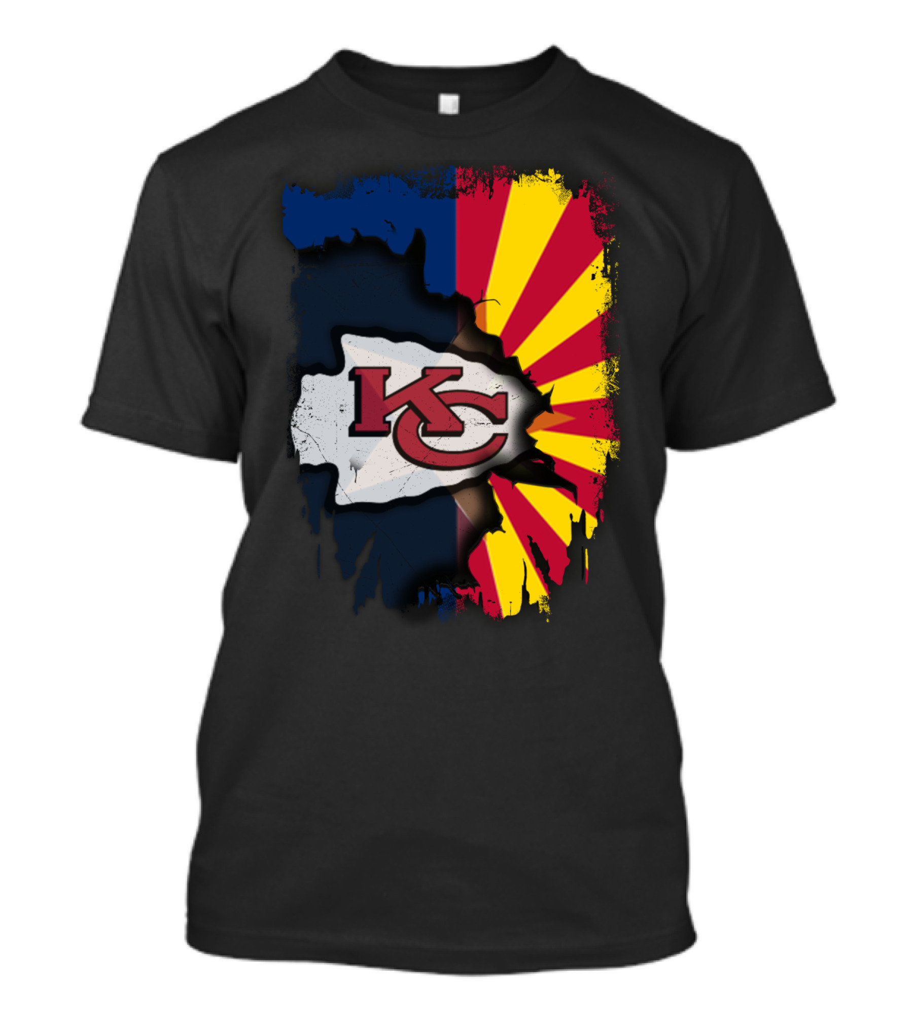 Arizona Sun With Kansas City Chiefs Logo Fusion T-Shirt
