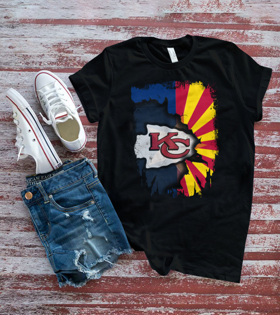 Arizona Sun With Kansas City Chiefs Logo Fusion T-Shirt