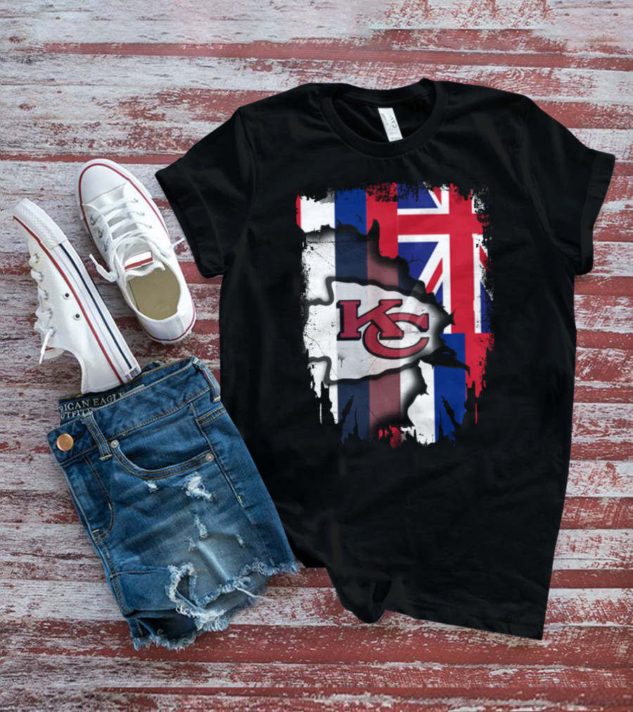 Together Hawaii Kansas City Chiefs Union Jack Flag T-Shirt