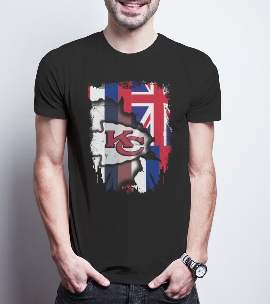 Together Hawaii Kansas City Chiefs Union Jack Flag T-Shirt