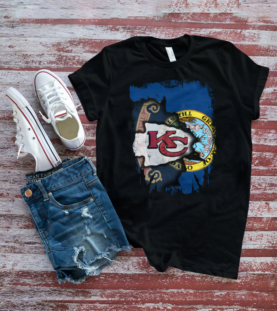 Kansas City Chiefs Idaho Flag Fusion T-Shirt