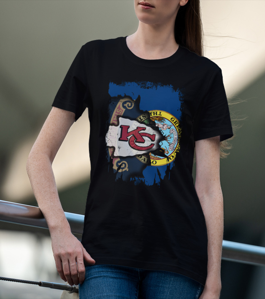 Kansas City Chiefs Idaho Flag Fusion T-Shirt