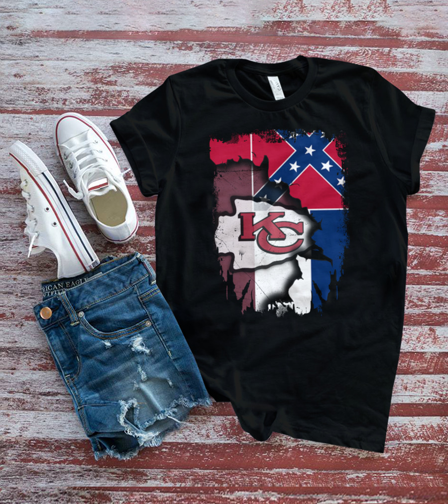 Together Mississippi Kc Chiefs Confederate Flag T-Shirt