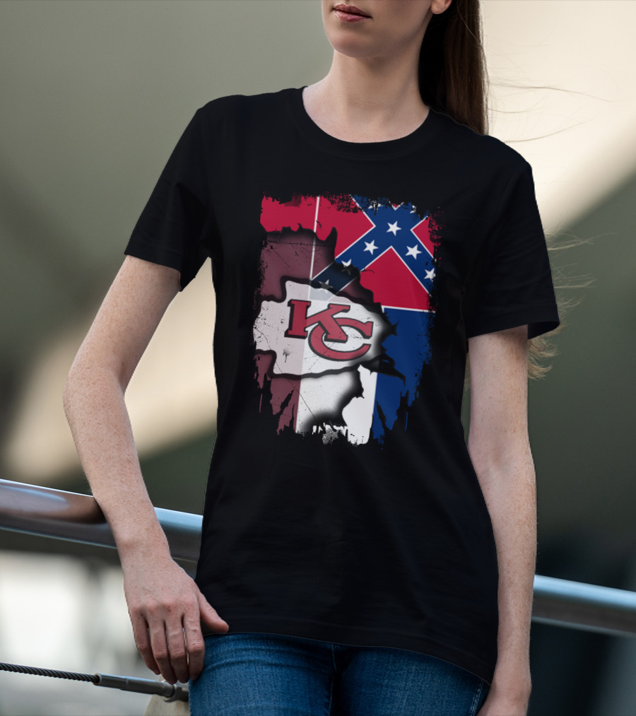 Together Mississippi Kc Chiefs Confederate Flag T-Shirt