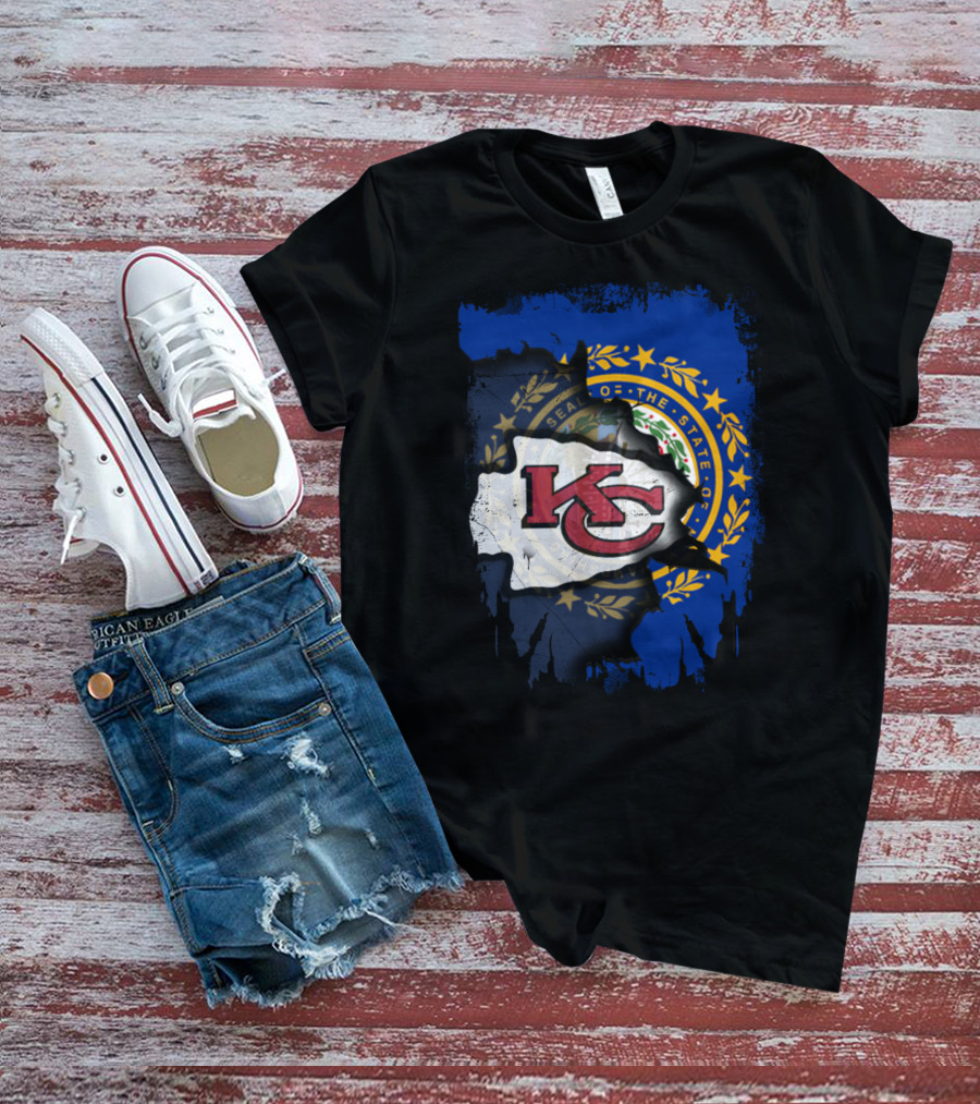 New Hampshire State Seal KC Chiefs Logo Fusion T-Shirt