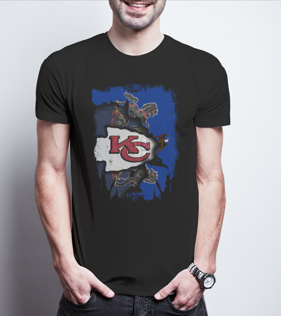 Pennsylvania State Pride With Kansas City Chiefs Logo And Heraldic Symbols T-Shirt