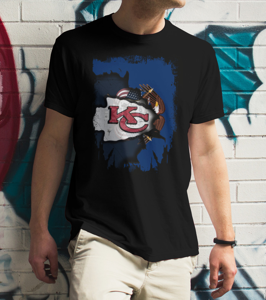 Together Utah KC Chiefs American Flag Eagle T-Shirt