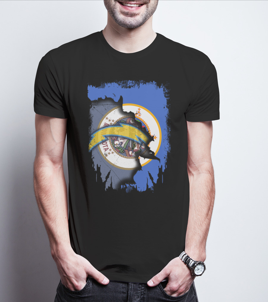 Together Minnesota With Chargers Logo Fusion T-Shirt