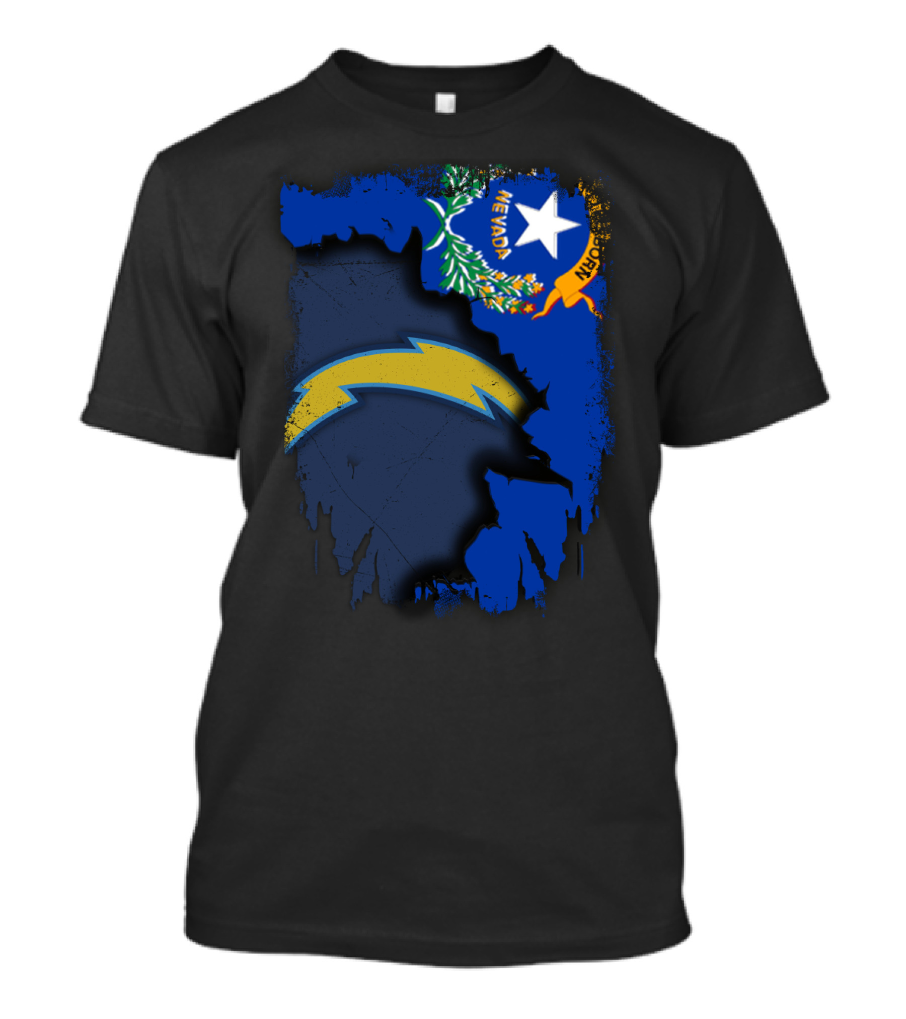 Together Nevada Chargers State Flag Collaboration T-Shirt