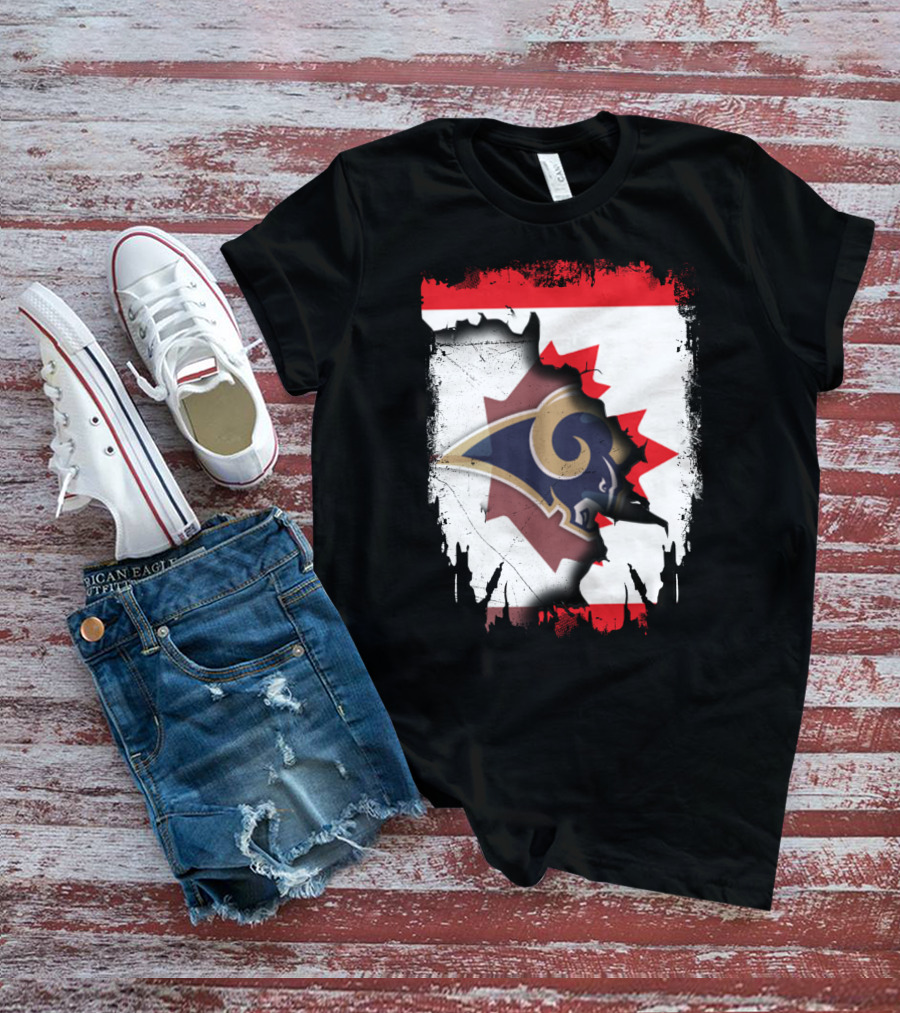 Canada With Los Angeles Rams Logo Integration T-Shirt