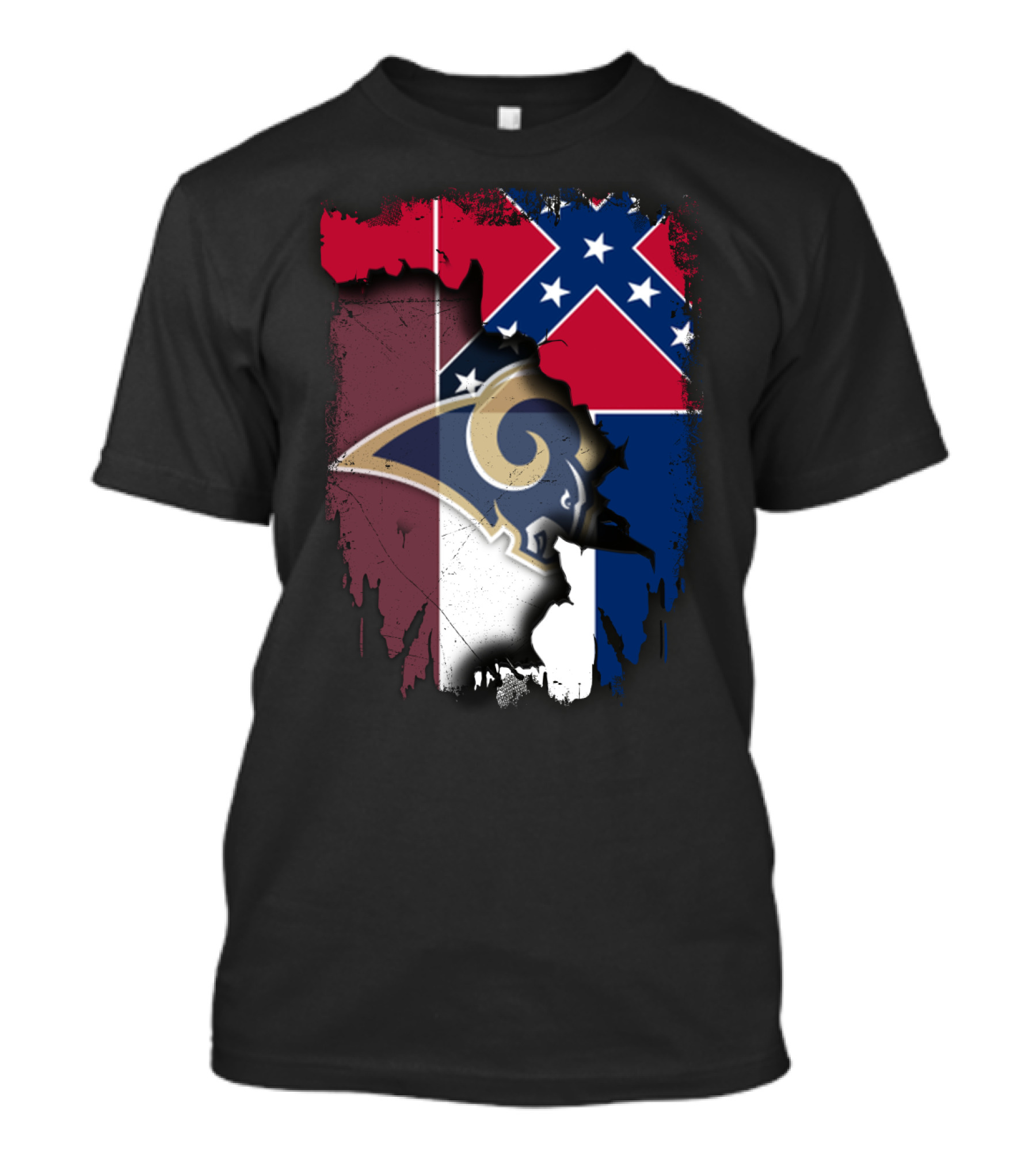 Together Mississippi Rams Confederate Flag T-Shirt