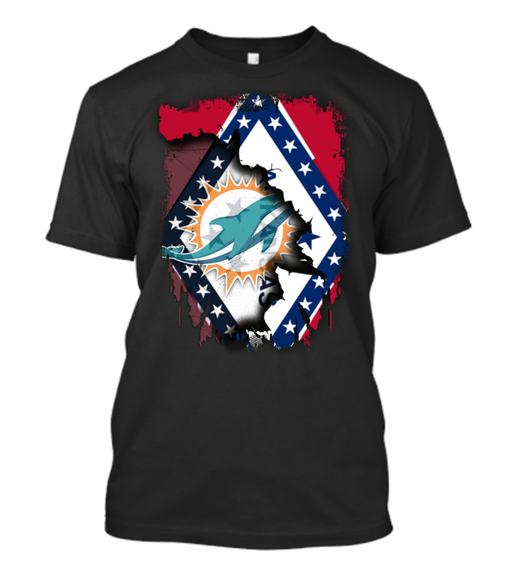 Arkansas Flag With Miami Dolphins T-Shirt