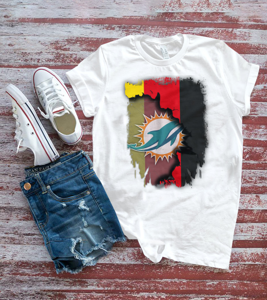 Germany Dolphins Miami Fusion Flag Colors T-Shirt