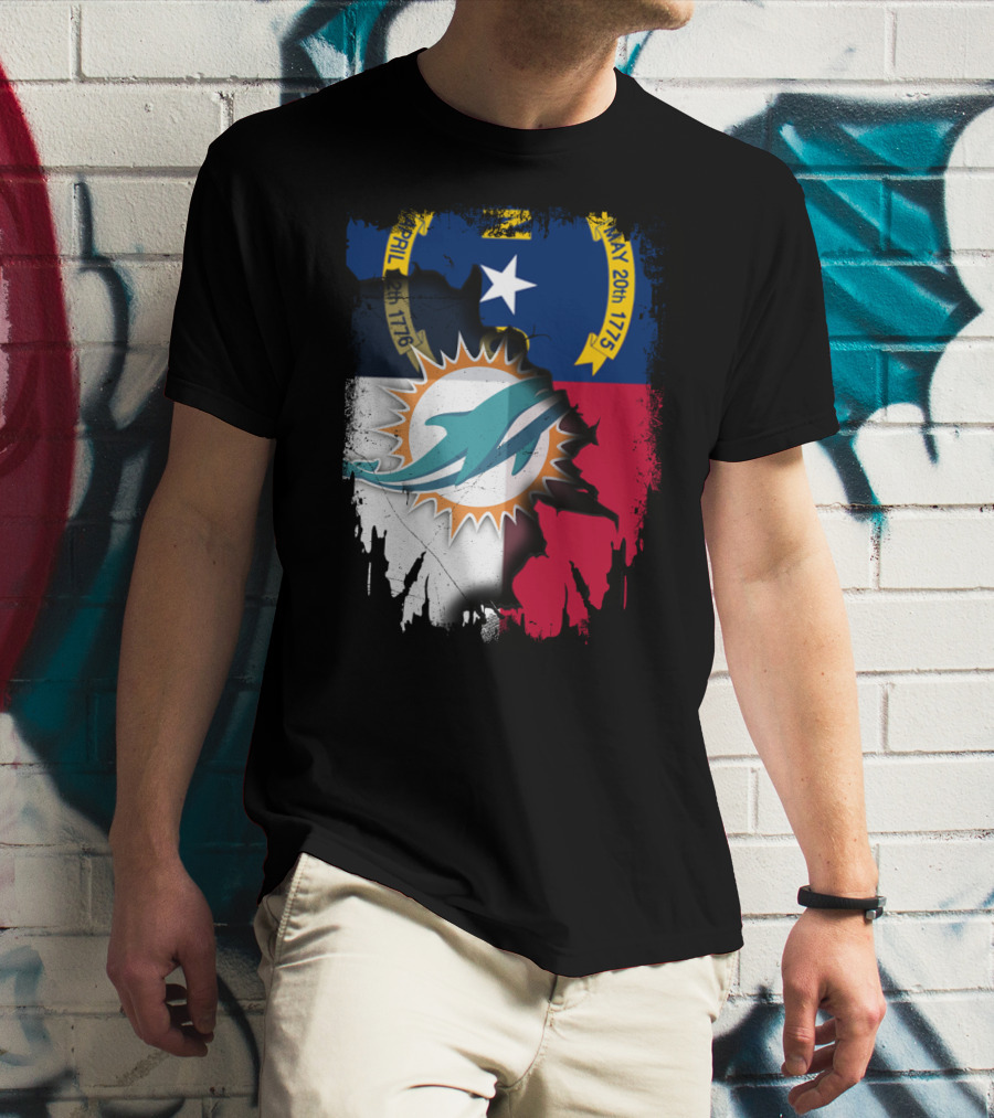 North Carolina Flag Dolphins Miami Connection T-Shirt