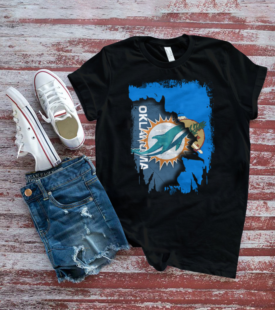 Oklahoma And Miami Dolphins Fusion T-Shirt