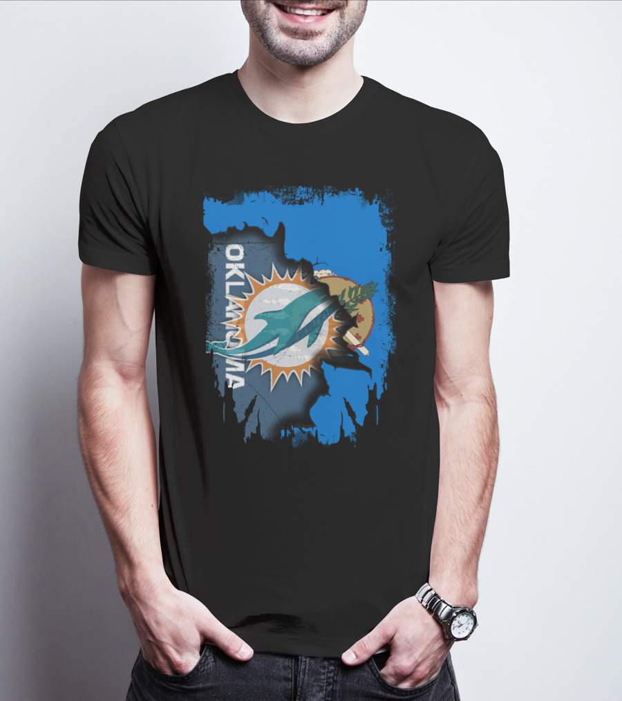 Oklahoma And Miami Dolphins Fusion T-Shirt