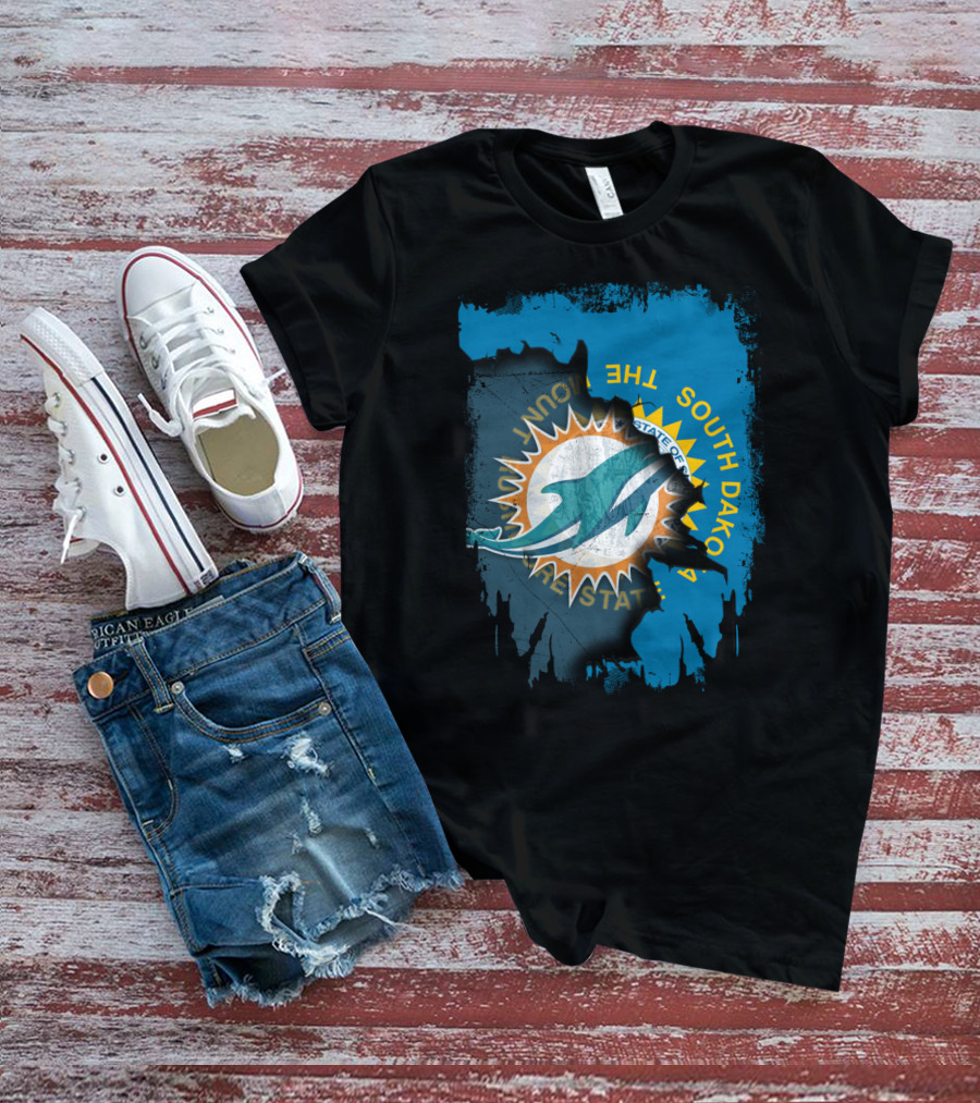 South Dakota State With Dolphins And Miami Dolphins T-Shirt