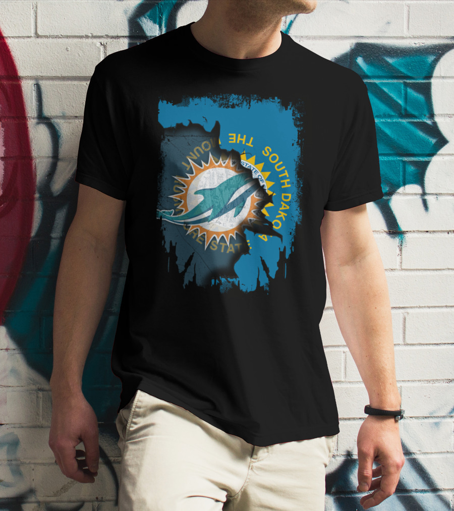 South Dakota State With Dolphins And Miami Dolphins T-Shirt