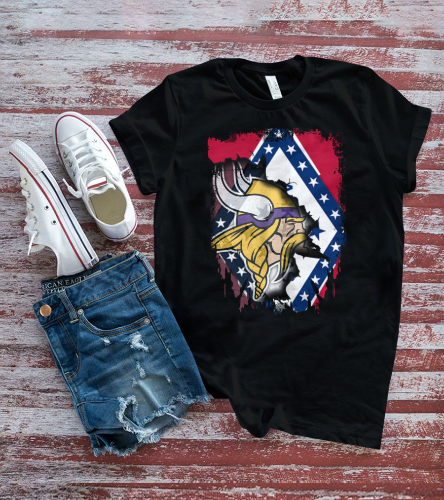 Arkansas Pride With Vikings Warrior And Flag T-Shirt