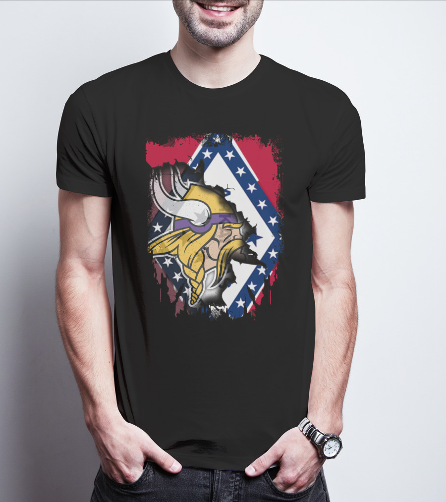 Arkansas Pride With Vikings Warrior And Flag T-Shirt