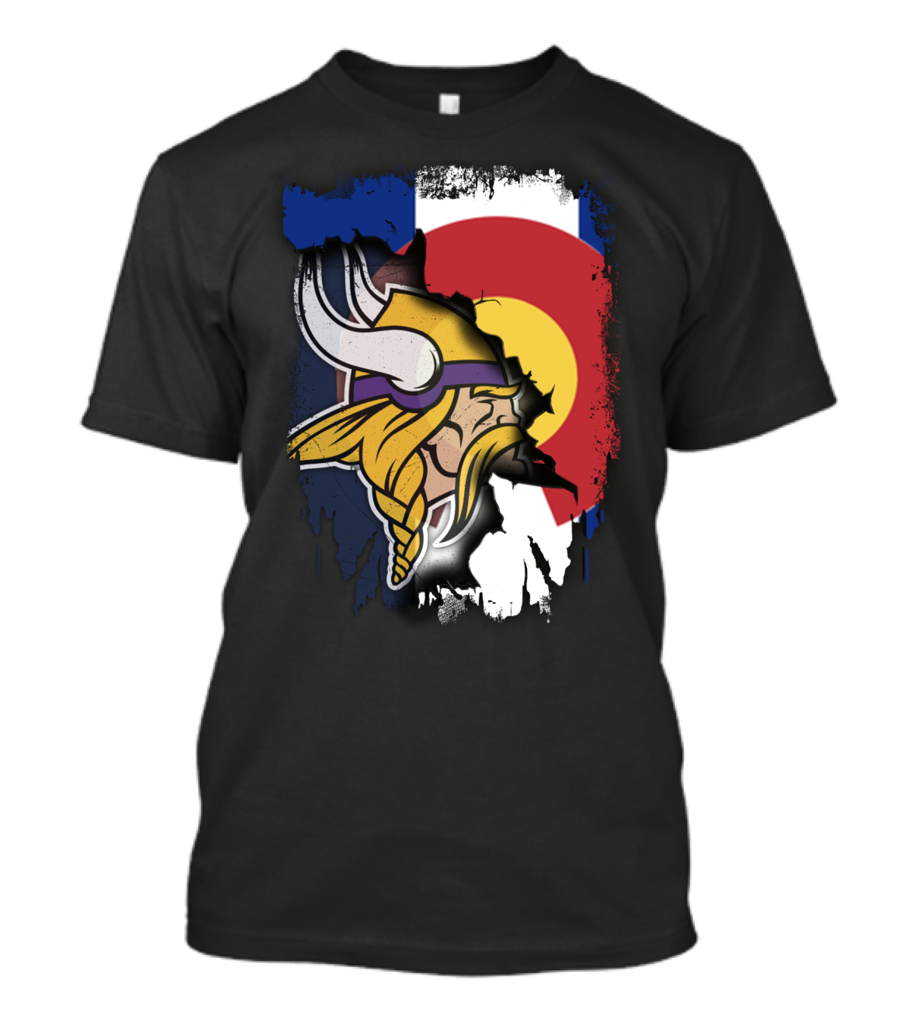 Together Colorado Vikings Emblem And Flag Fusion T-Shirt