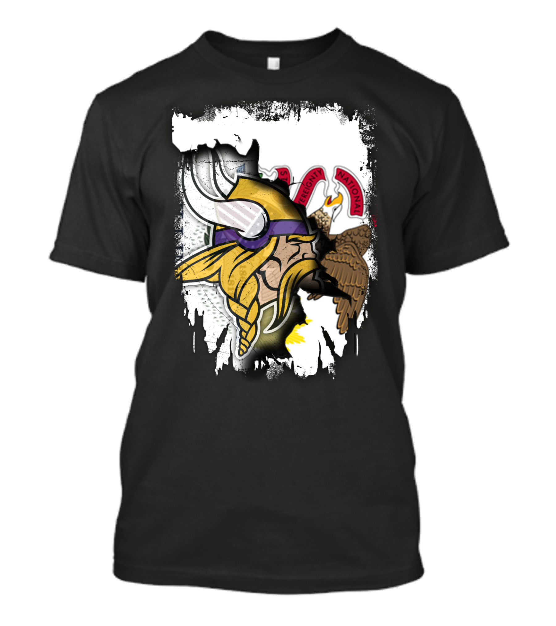 Illinois State Seal With Vikings Helmet Profile T-Shirt