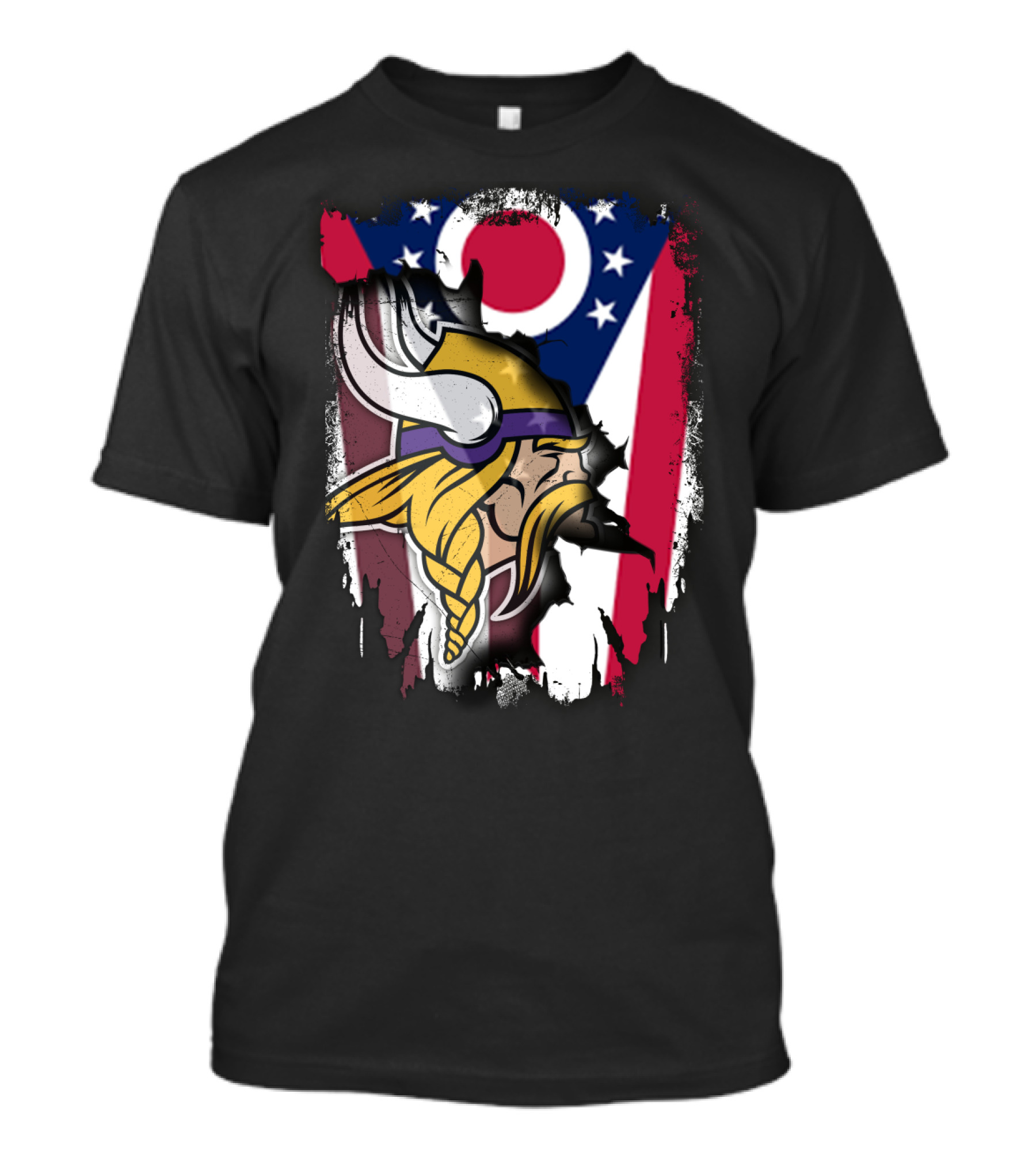 Together Ohio Ohioan Flag With Vikings Viking Helmet Viking Warrior T-Shirt