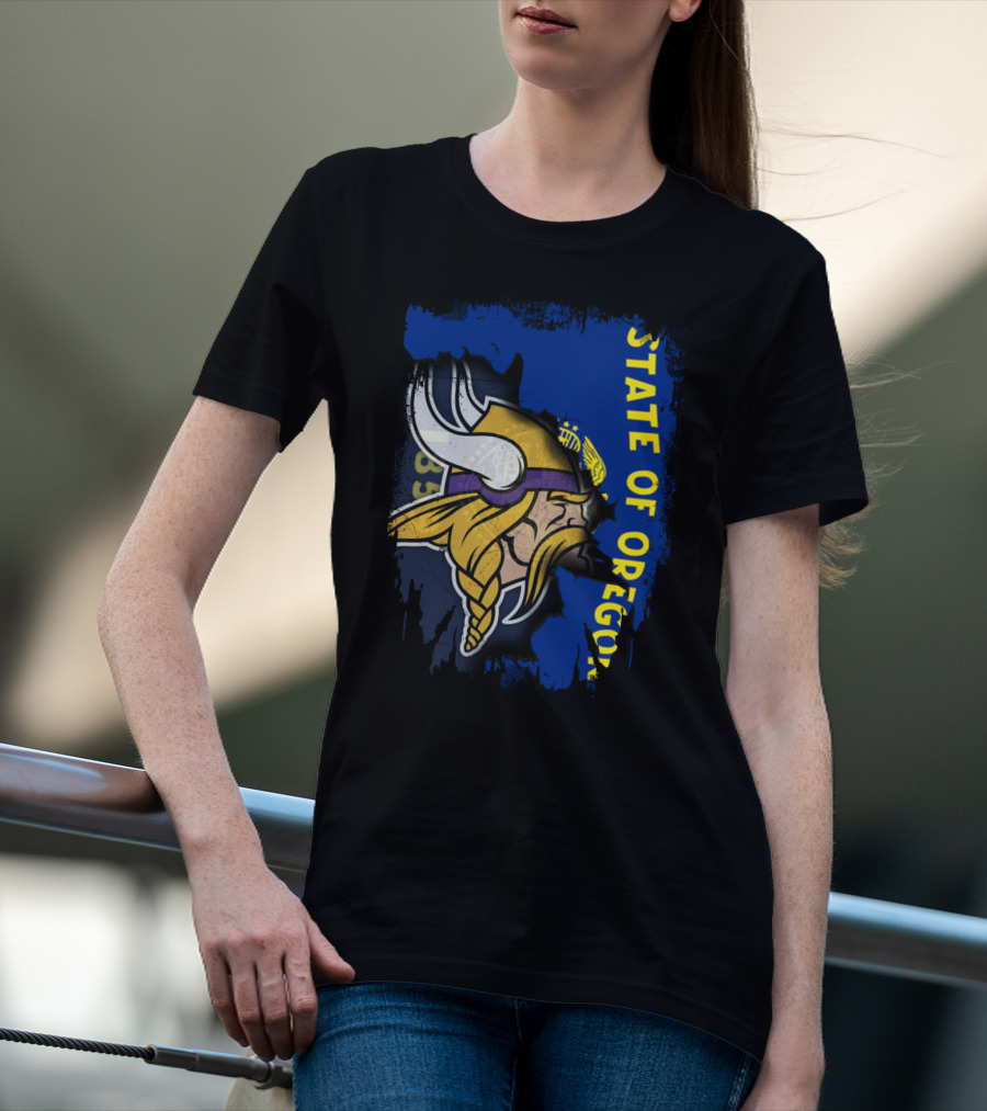 State Of Oregon Viking Helmet T-Shirt