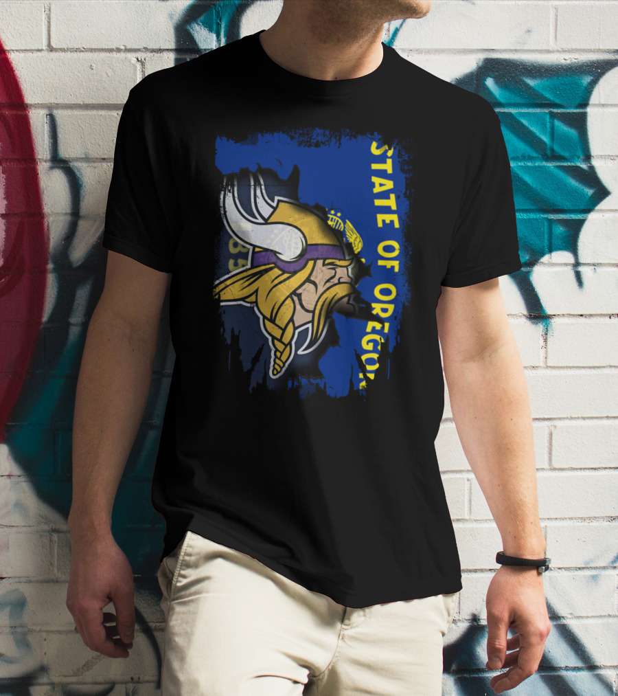State Of Oregon Viking Helmet T-Shirt