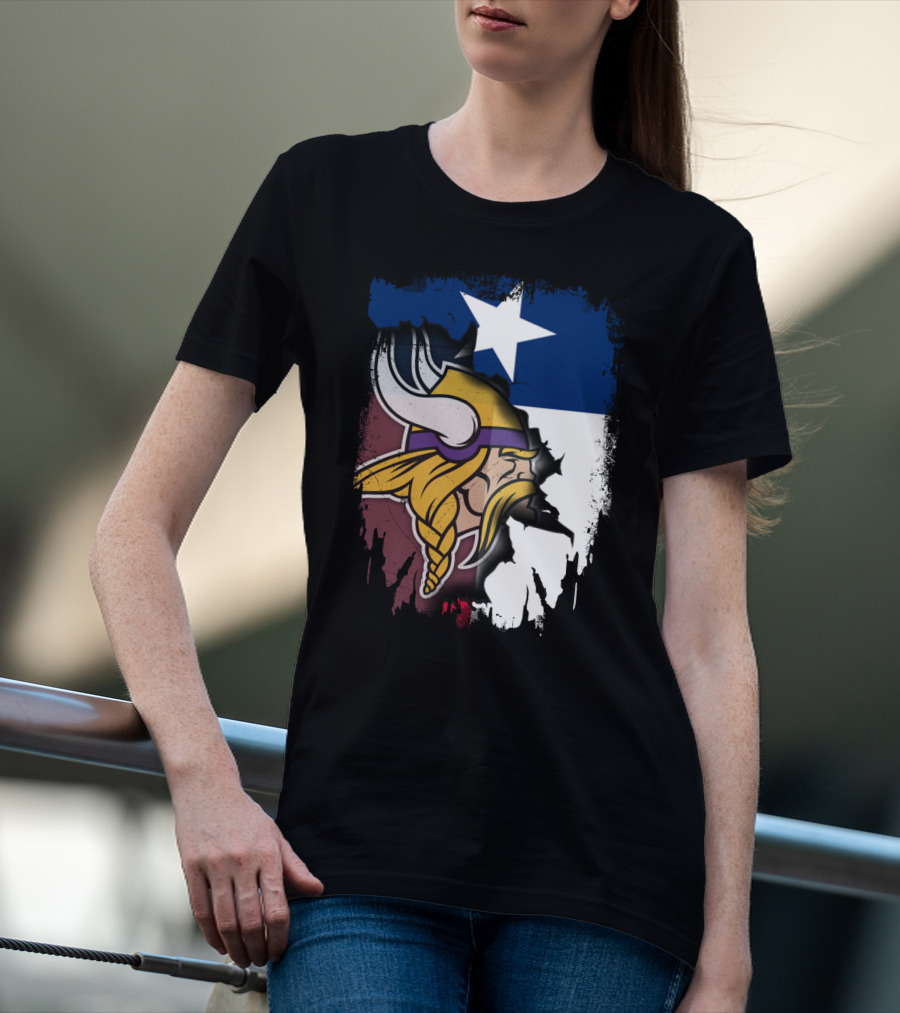 Texas Pride With Vikings Spirit T-Shirt