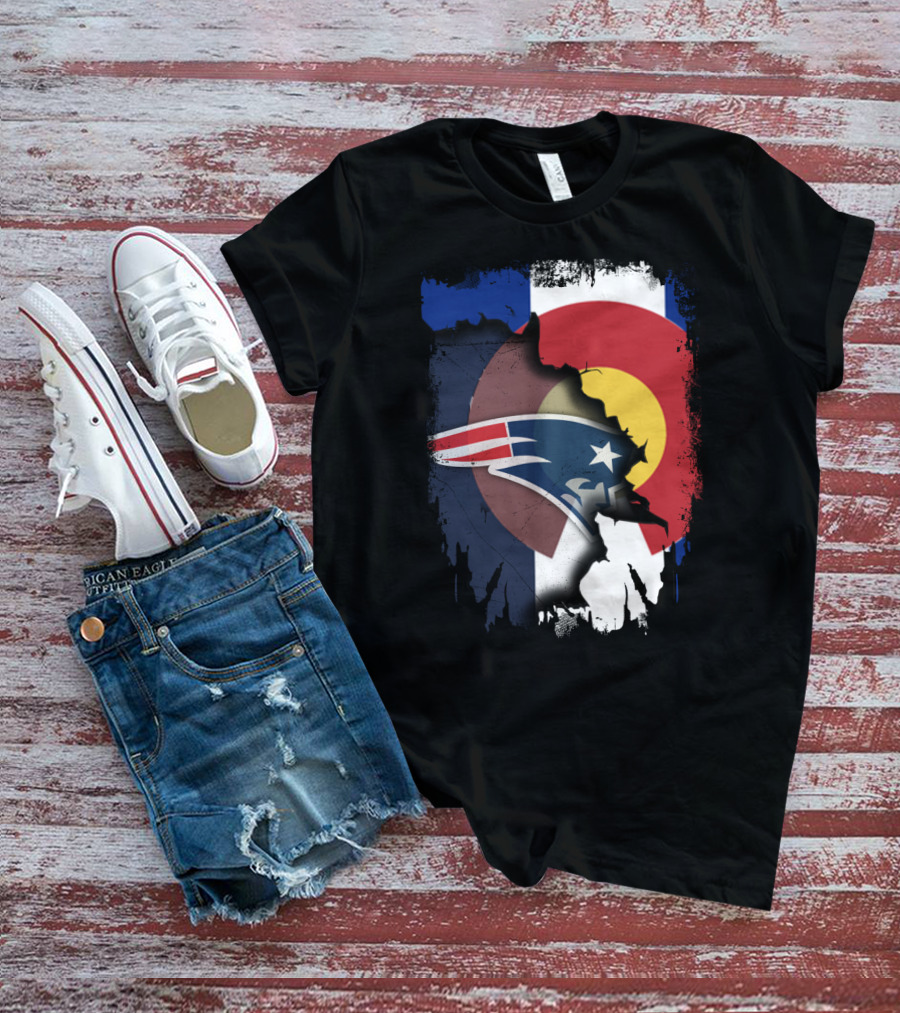 Together Colorado With Patriots Logo And Colorado Flag Fusion T-Shirt