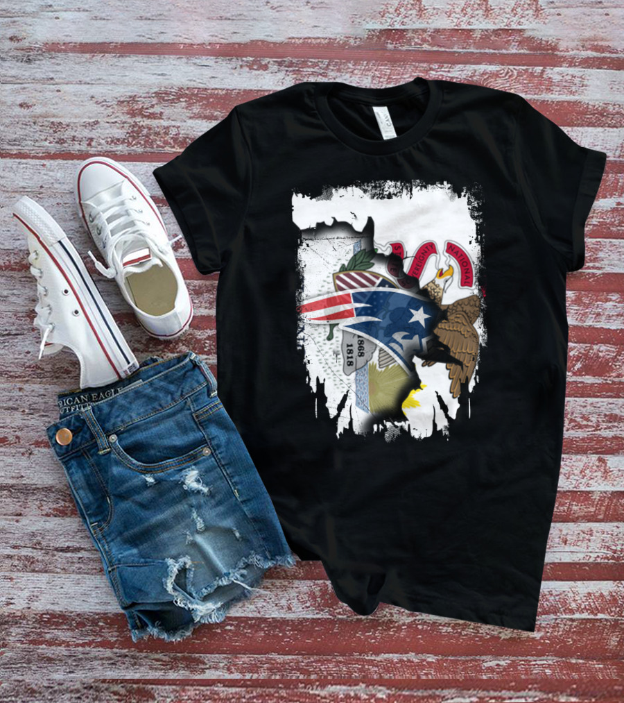 Together Illinois With Patriots Logo And State Seal Blend T-Shirt