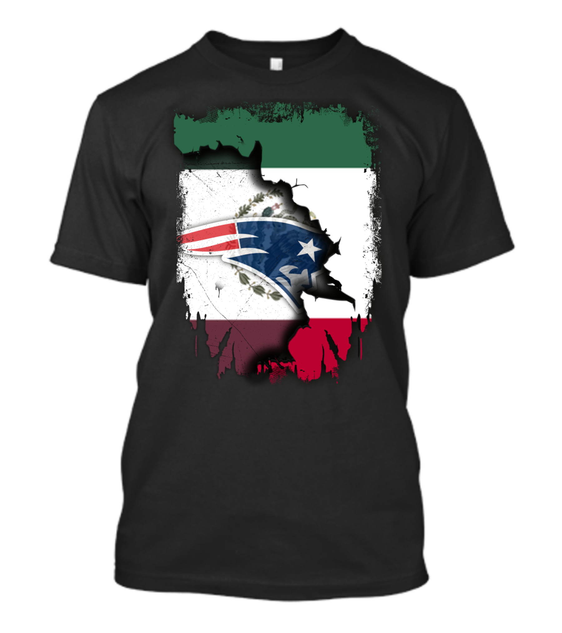 Together With Mexico And Patriots Flag T-Shirt