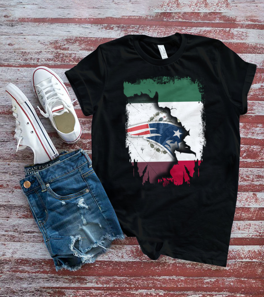 Together With Mexico And Patriots Flag T-Shirt